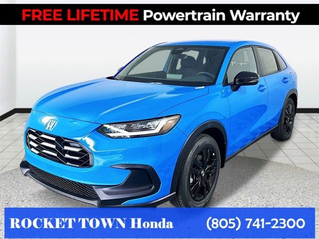2027 Honda HR-V Sport 2WD in Boost Blue Pearl — front three-quarter view