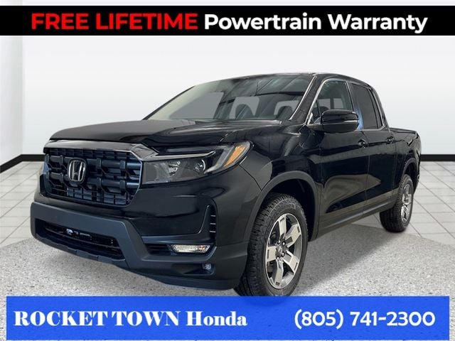 2026 Honda Ridgeline RTL in Crystal Black Pearl — front three-quarter view